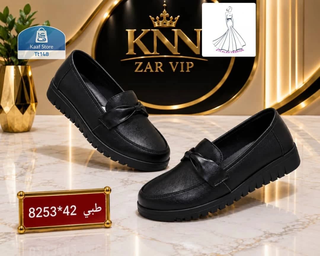 حذاء نسائي أنيق فاخر أسود thumbnail 2