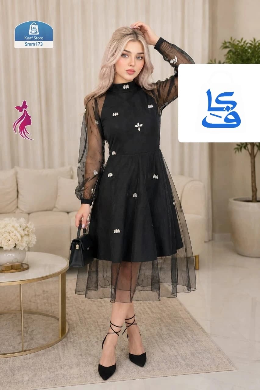 فستان فخامة وأناقة قماش كتان تركي thumbnail 2