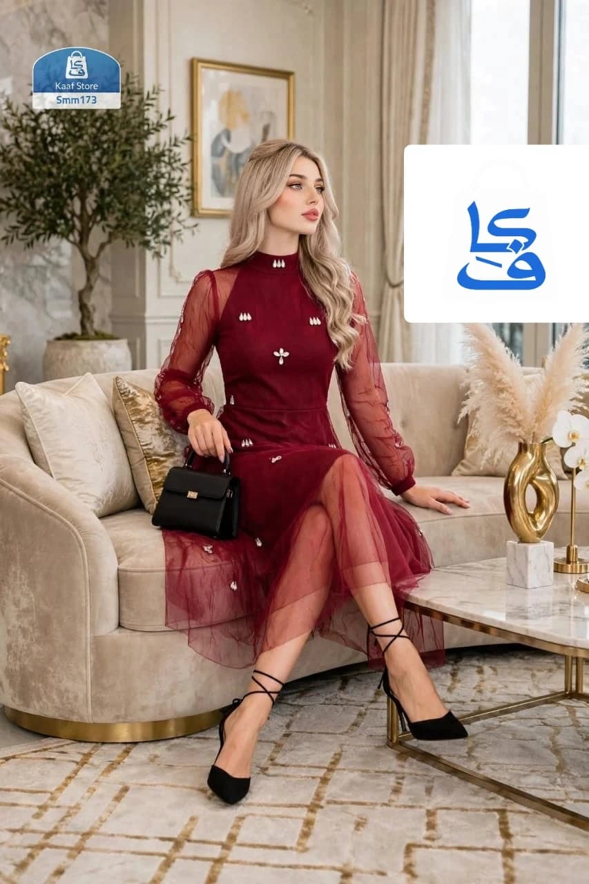 فستان فخامة وأناقة قماش كتان تركي thumbnail 12
