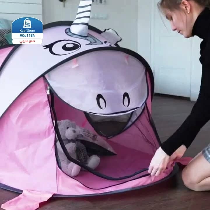خيمة ألعاب أطفال بتصميم كرتوني مع 50 كرة ملونة thumbnail 2
