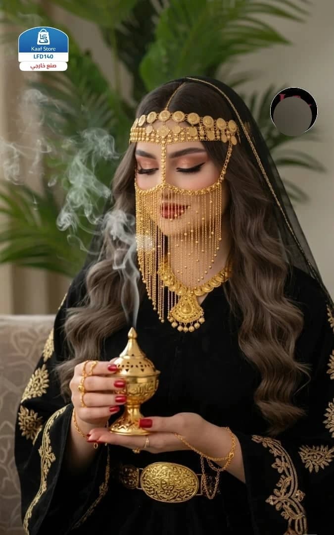 براقع لثام مطلية بتصميم خليجي أنيق thumbnail 2