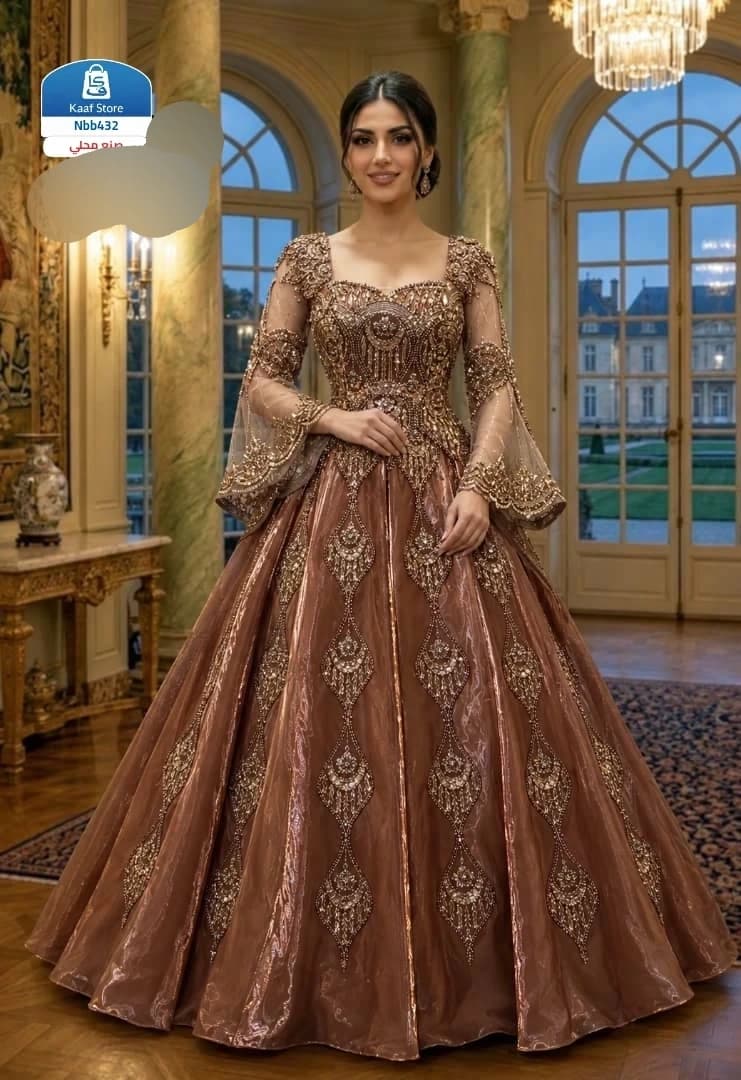 فستان سهرة نسائي عرايسي فاخر - صورة 1