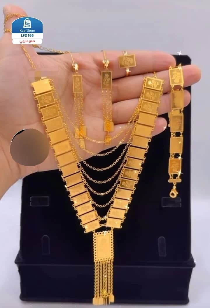 اطقم ذهب صيني بديل الذهب عيار 21 الأصلي بتصميم خليجي فاخر thumbnail 3