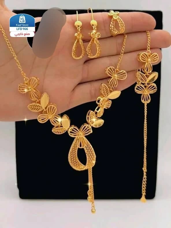 اطقم ذهب صيني بديل الذهب عيار 21 الأصلي بتصميم خليجي فاخر thumbnail 4