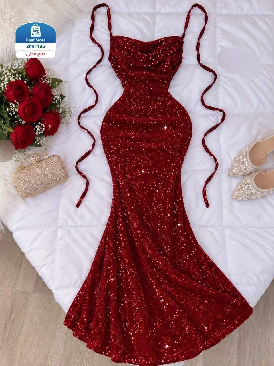 فستان سهرة علاقي بالترتر اللامع thumbnail 5