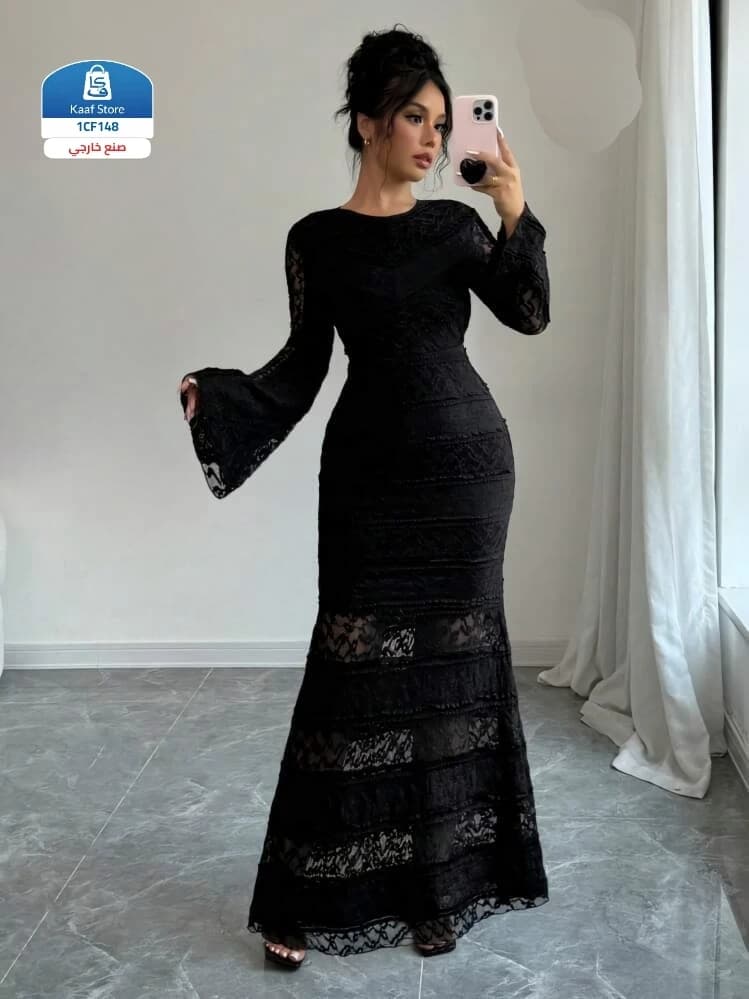 فستان أسود دنتيل شيان - صورة 1
