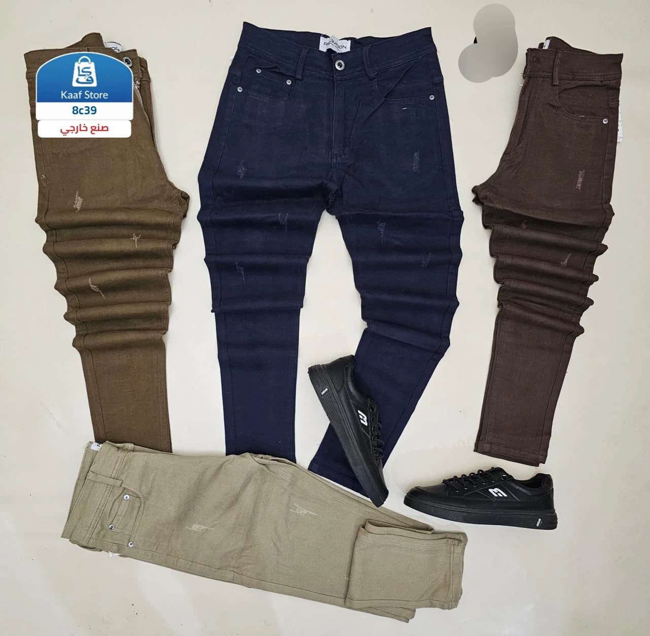 بنطلون جينز سكيني إيطالي شخطات thumbnail 2