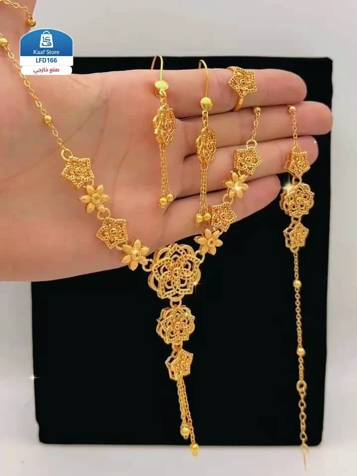 اطقم ذهب صيني بديل الذهب عيار 21 الأصلي بتصميم خليجي فاخر