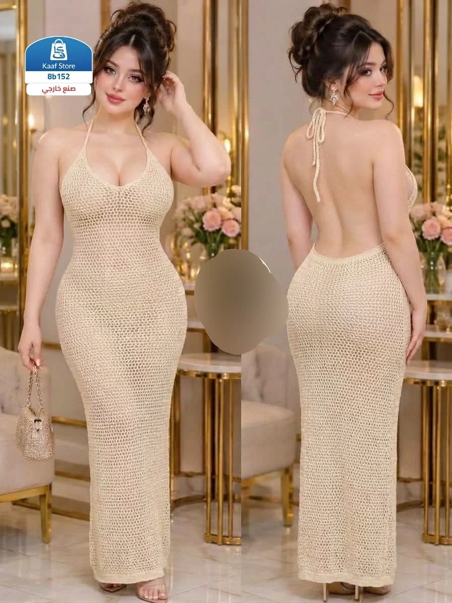 فستان نسائي ميدي محبوك - صورة 1