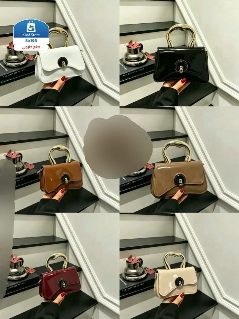 حقيبة فاخرة بمقبض ذهبي - صورة 1
