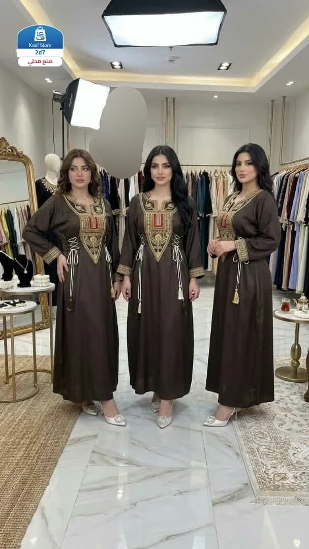 جلابية تونسية فاخرة بتطريز يدوي - صورة 1