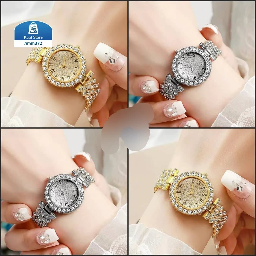 ساعة نسائية مرصعة بالكريستال